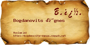 Bogdanovits Ágnes névjegykártya